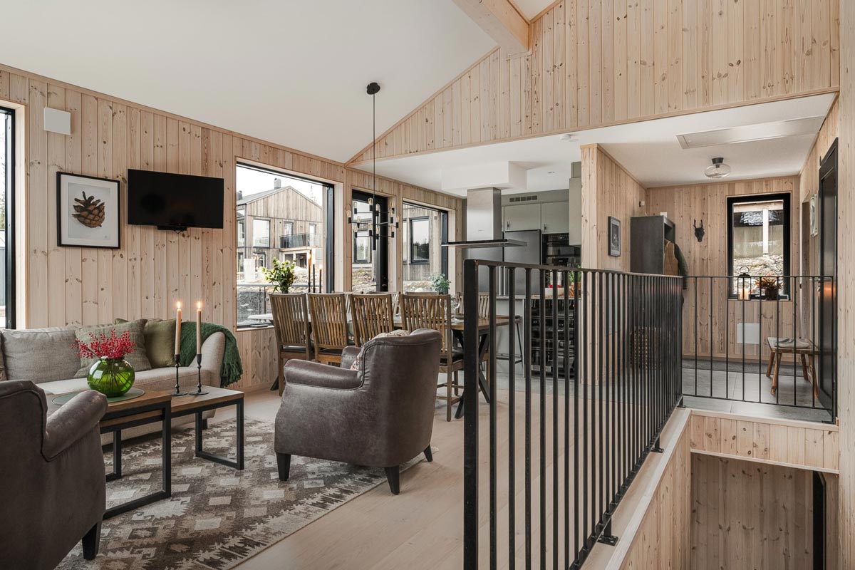 Vardagsrum i nybyggnation